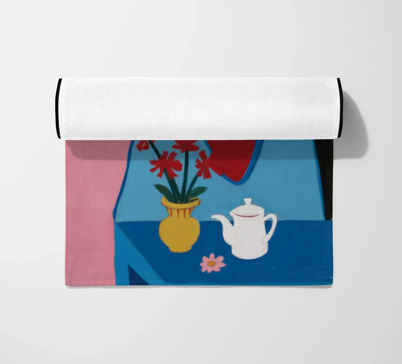 Blonde with Teapot beach towel by Marigold Tiga