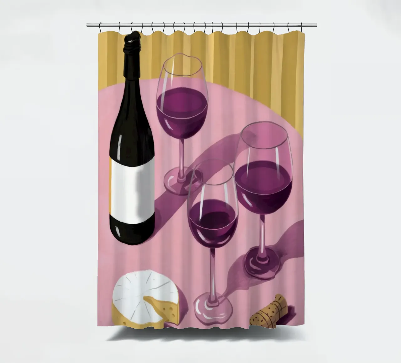 L'ombre du vin et du fromage rideau de douche de Pale Aura
