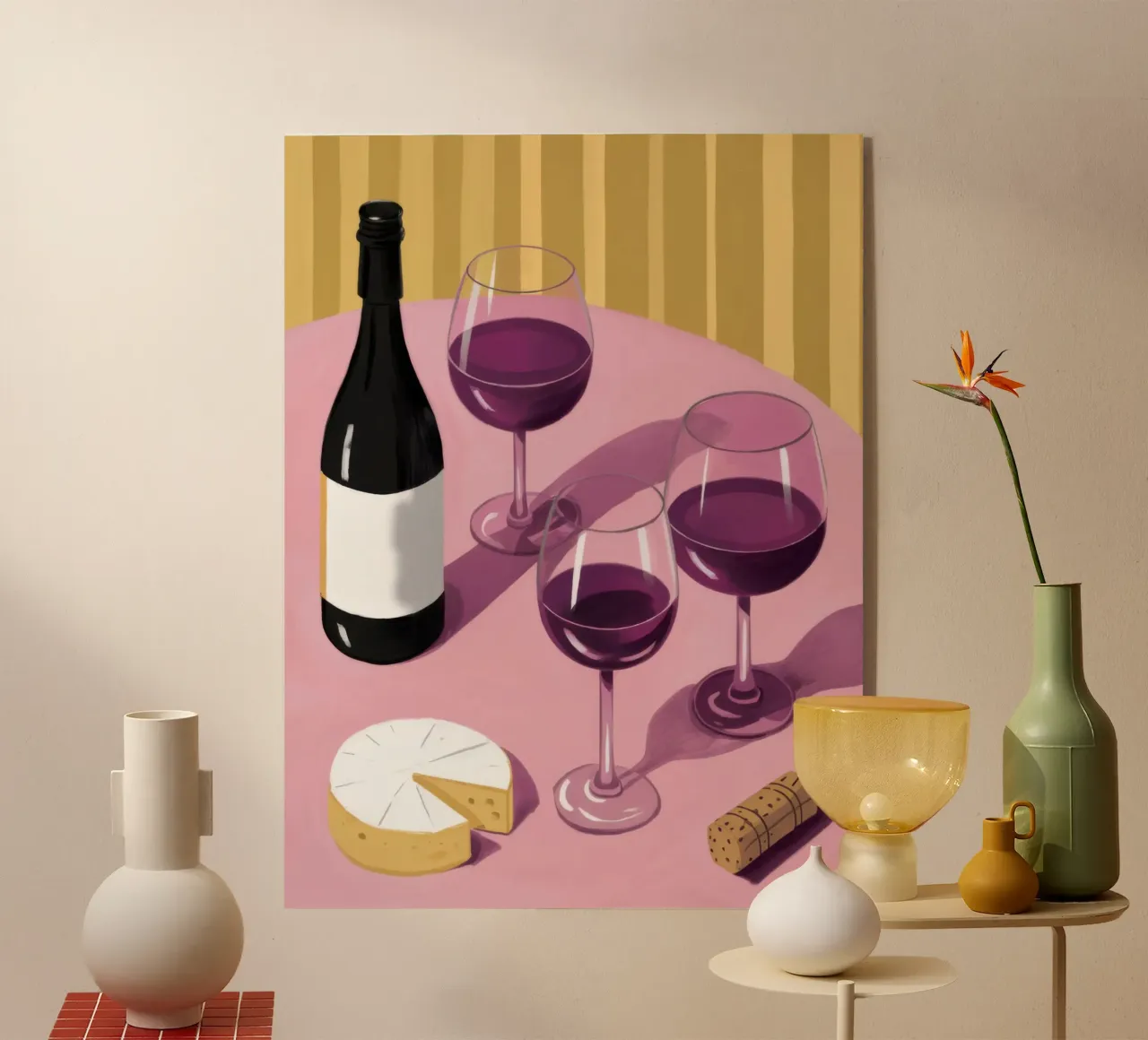 L'ombre du vin et du fromage plexiglas de Pale Aura