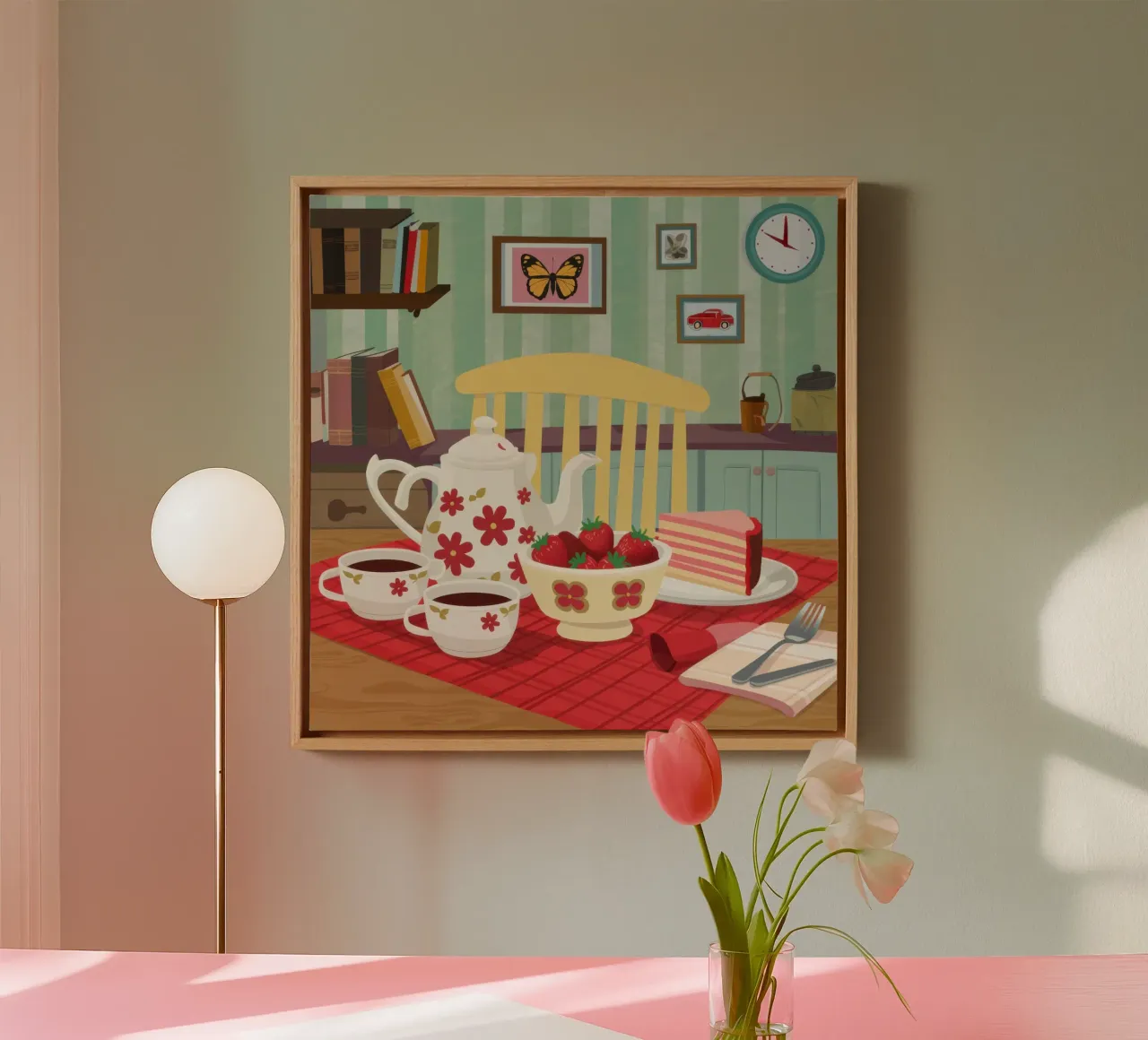 Teapot Stillness canvas with Floater frame by Sentinel Glow