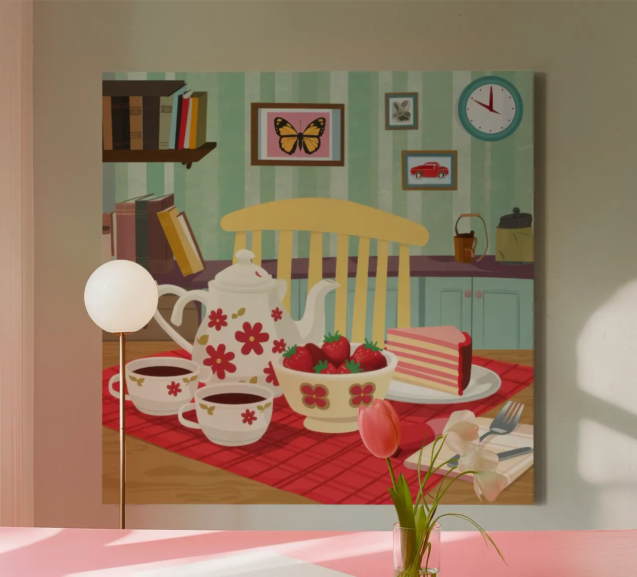 Teapot Stillness canvas with Floater frame by Sentinel Glow
