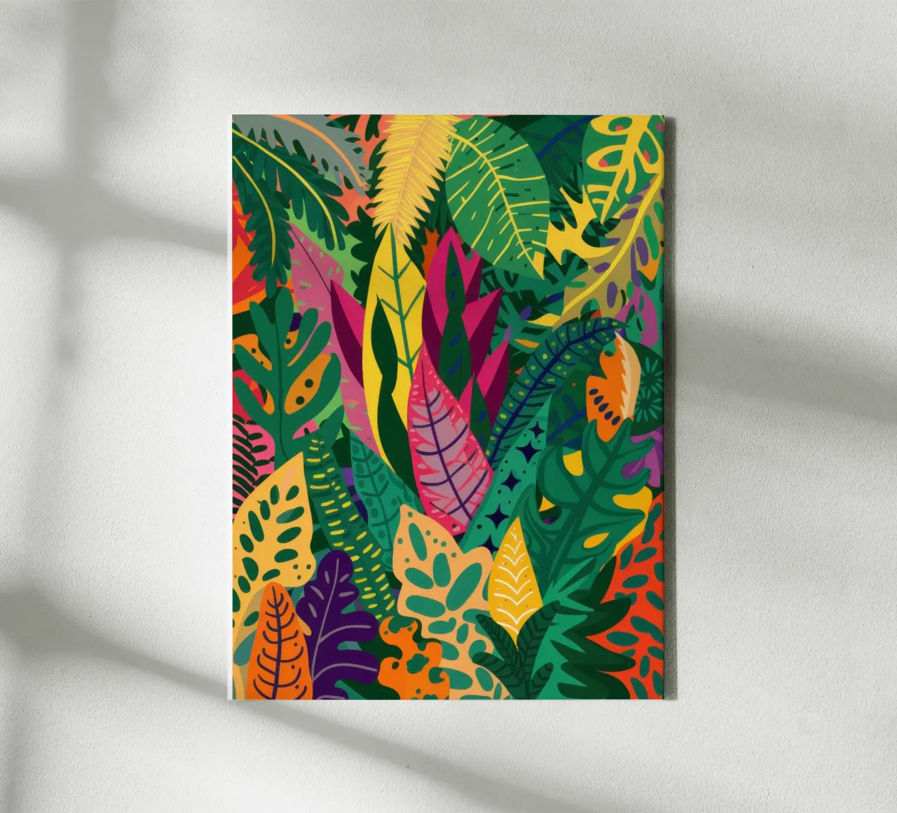 Weelderig Jungle Wandkleed canvas met Baklijst van Arcane Lines