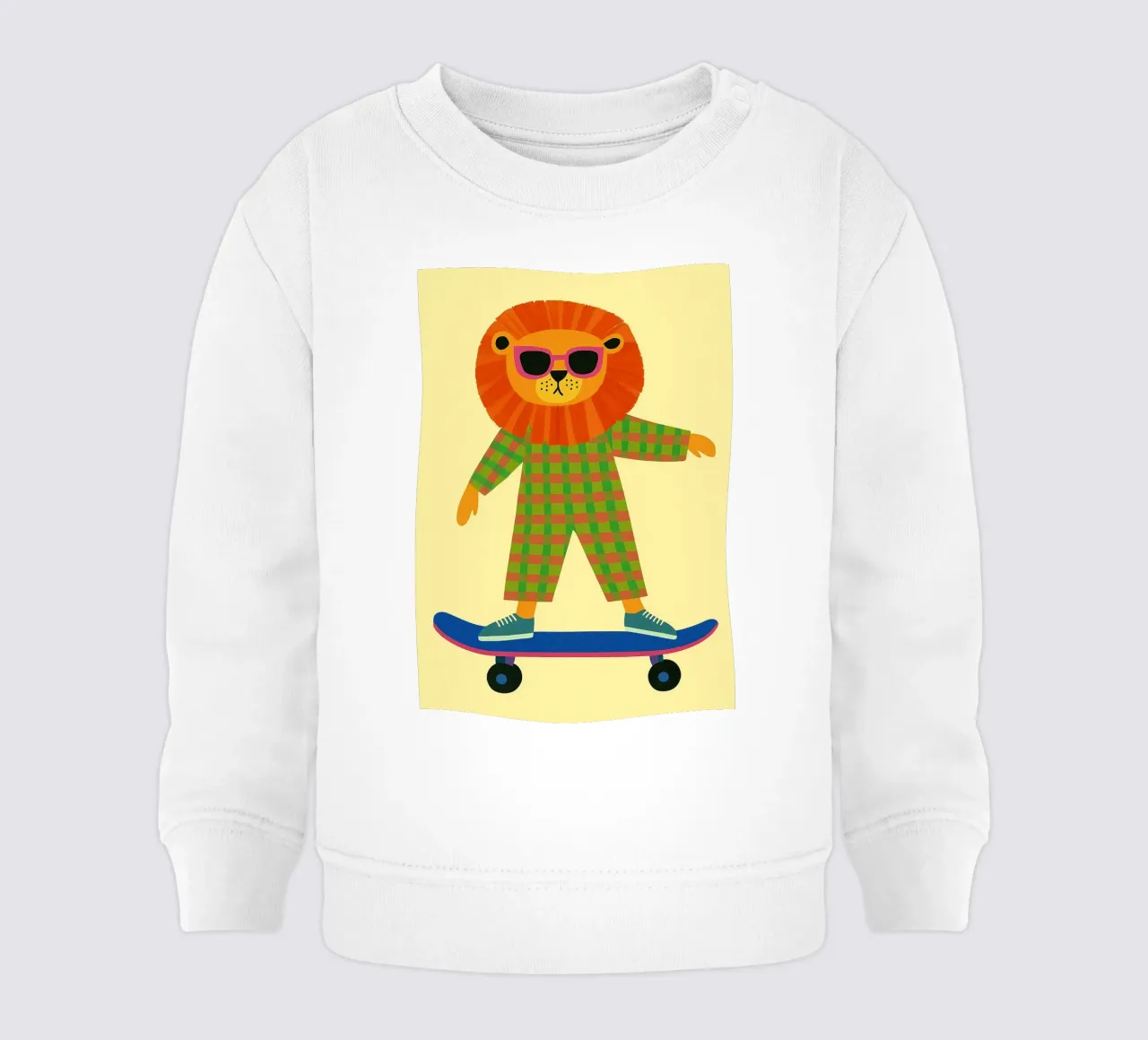 divertente leone con skateboard felpa neonato da oneone