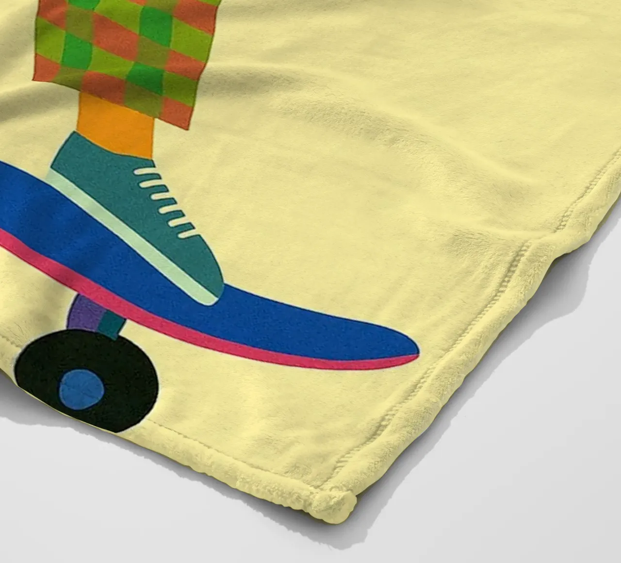funny lion with skateboard fleece blanket by oneone