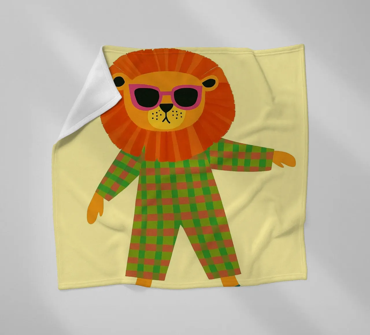 funny lion with skateboard fleece blanket by oneone