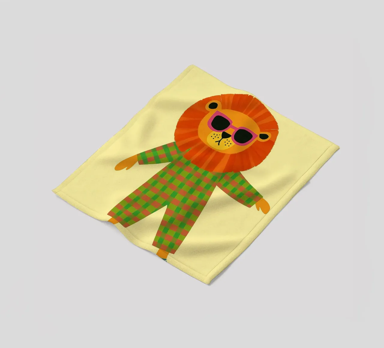 funny lion with skateboard fleece blanket by oneone
