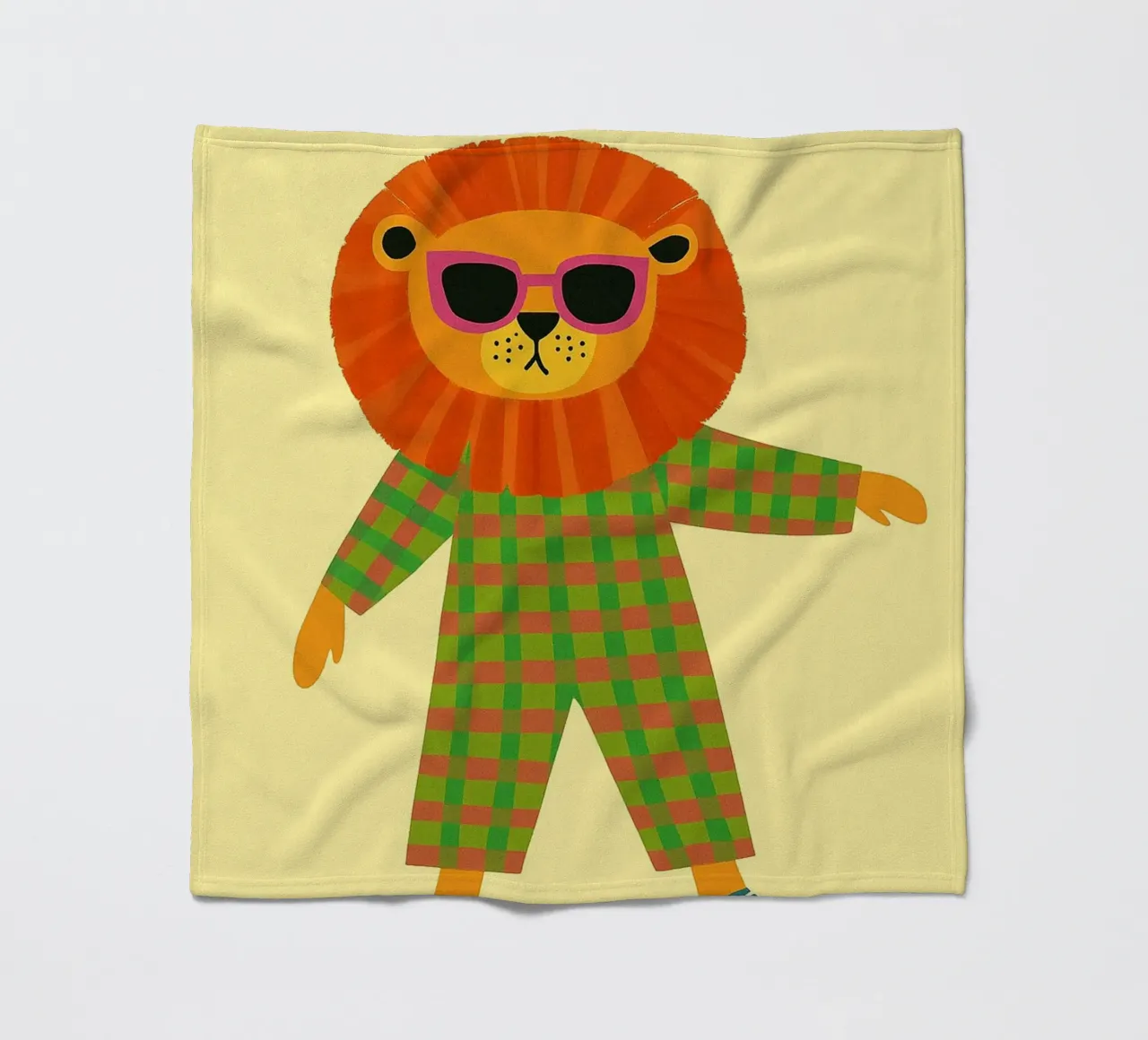 funny lion with skateboard fleece blanket by oneone