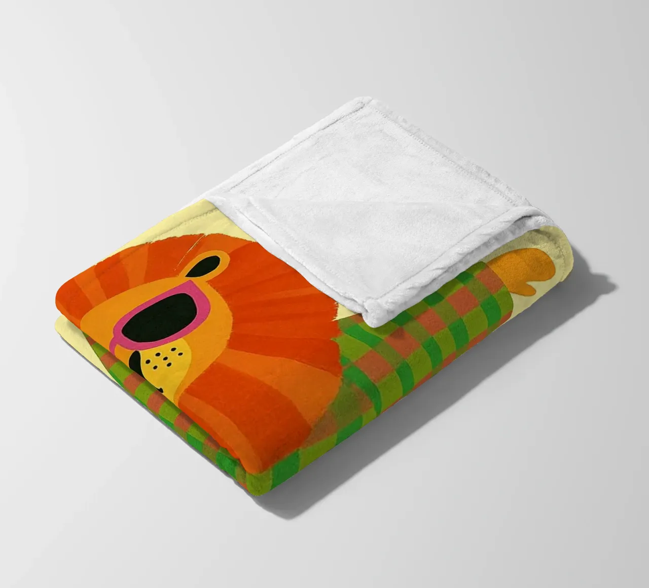 funny lion with skateboard fleece blanket by oneone