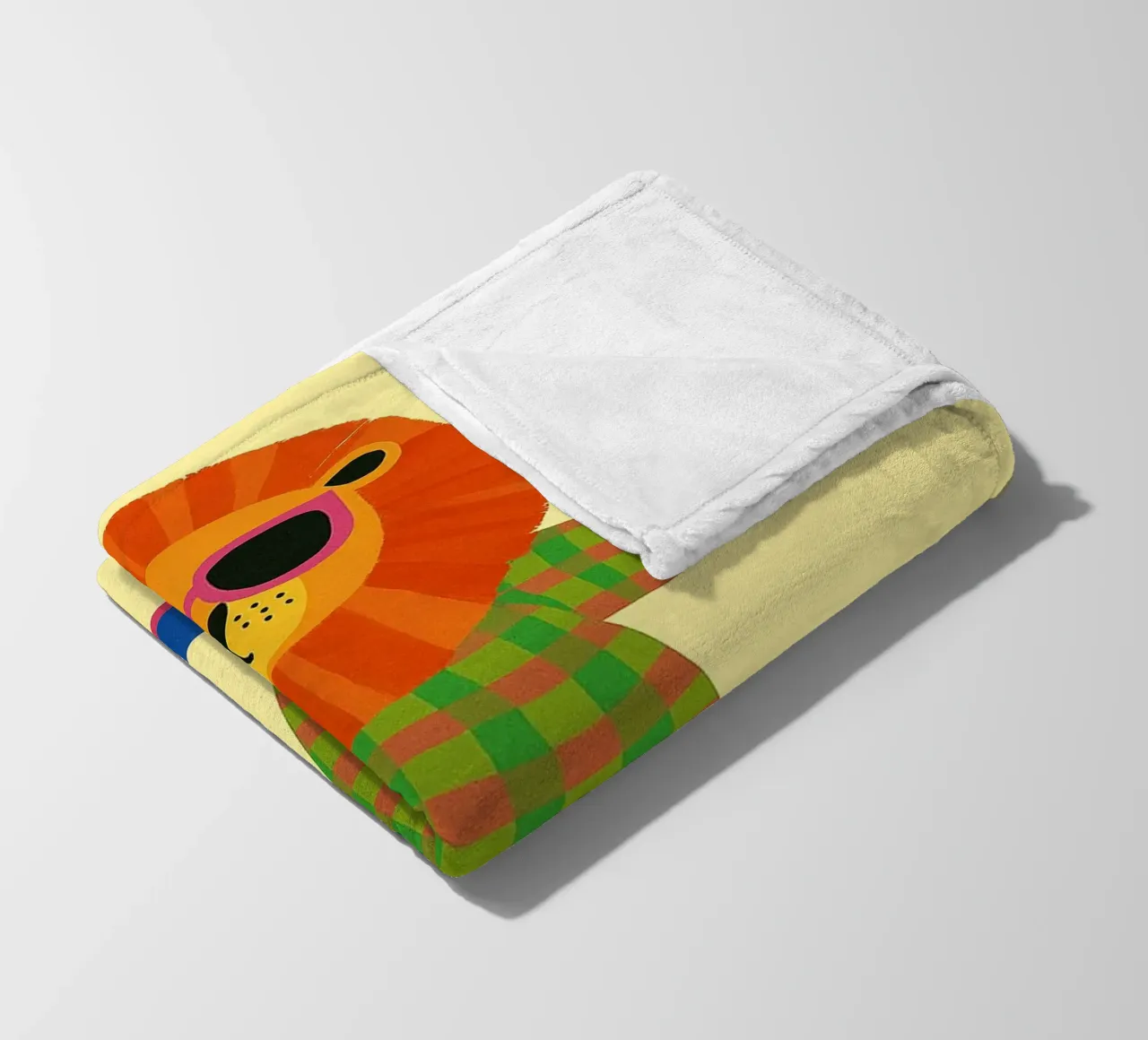 funny lion with skateboard fleece blanket by oneone
