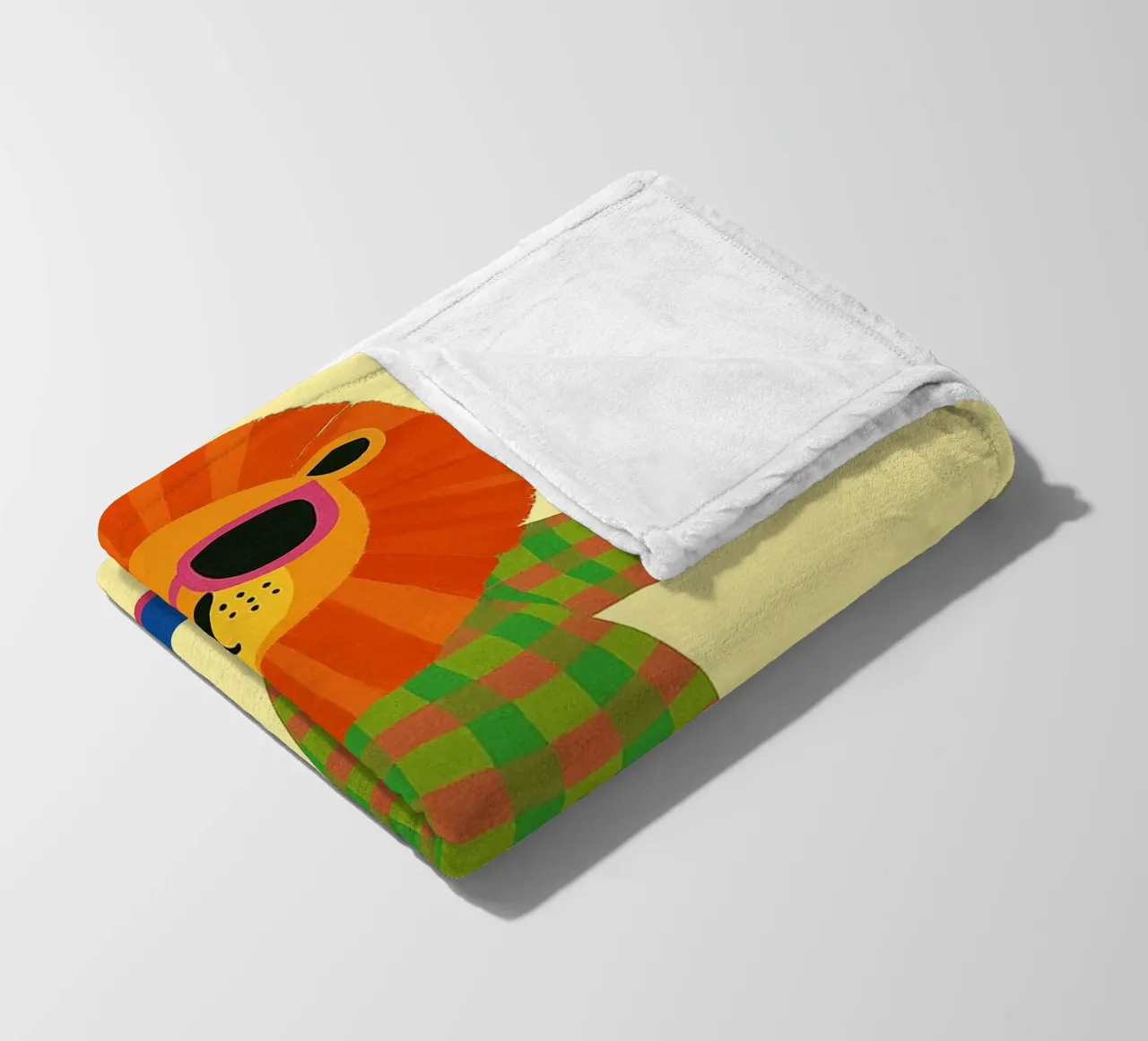 funny lion with skateboard fleece blanket by oneone