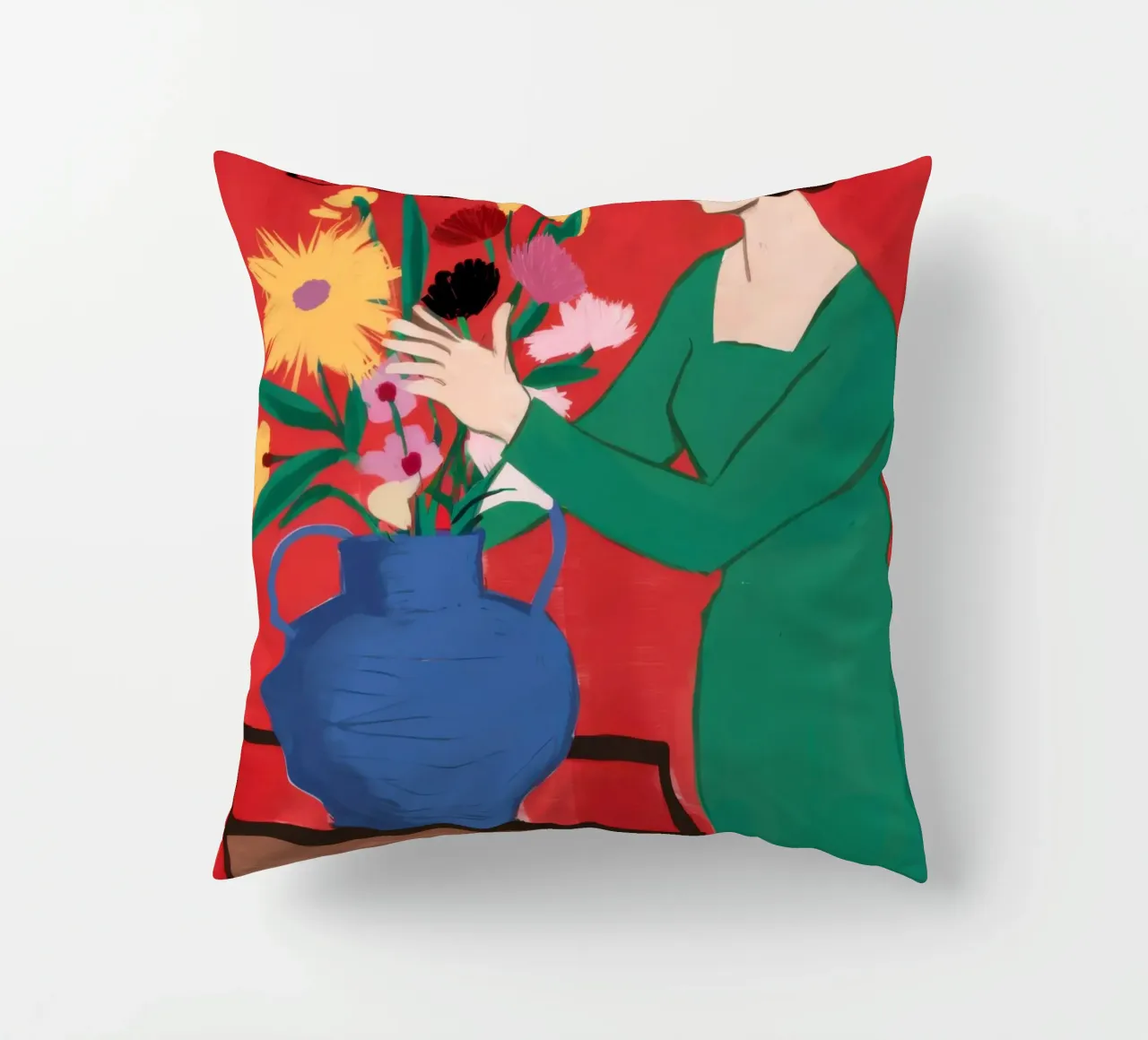 Bouquet di abiti verdi cuscino da Marigold Tiga