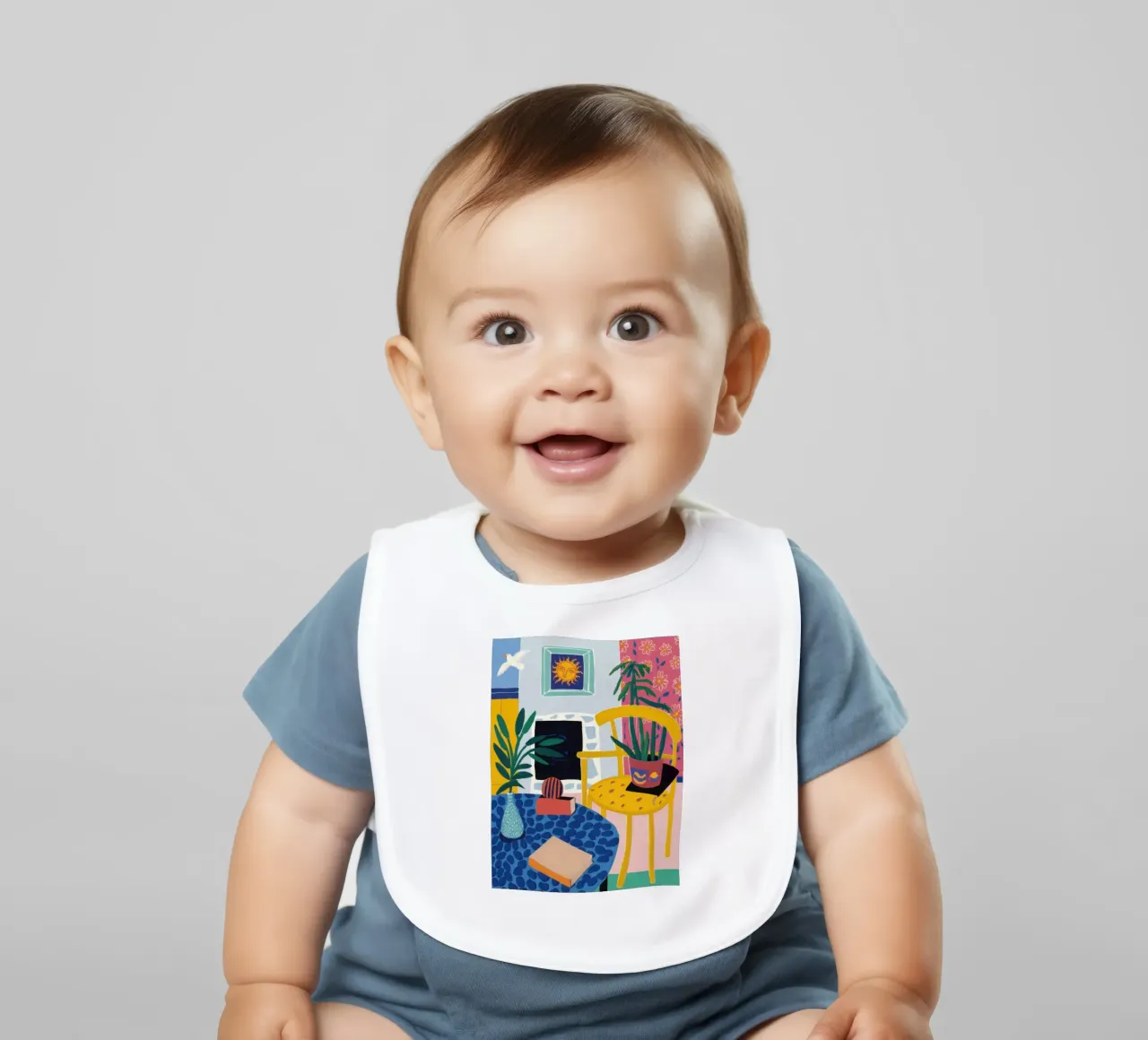 Sunny Table Still Life baby bib by Pale Aura