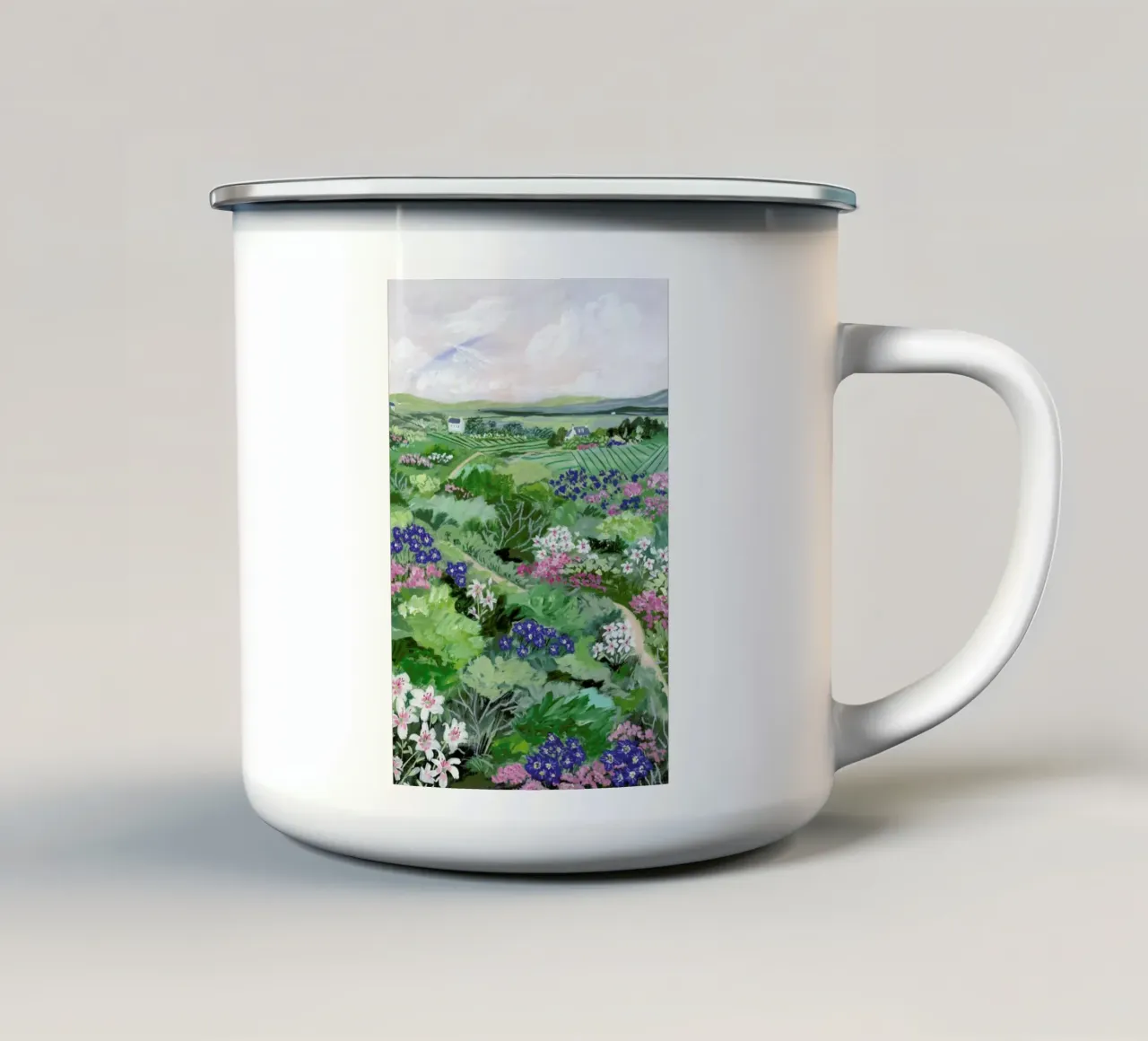 Irish Landscape tazza in smalto da Sarah Gesek