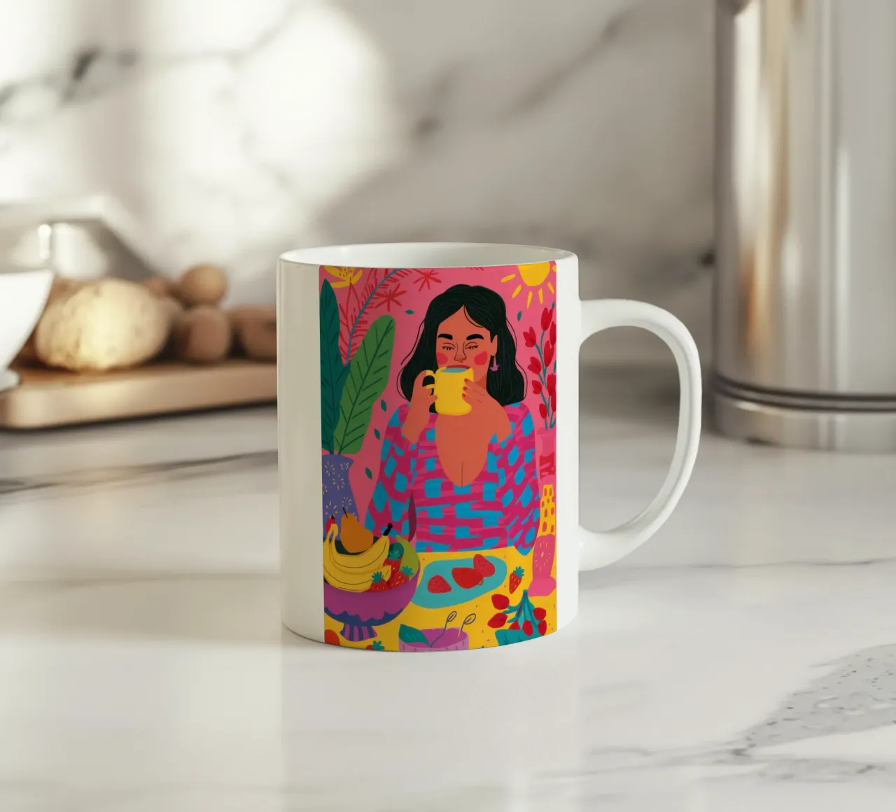 Abbraccio del caffè del mattino tazza in ceramica da Pale Aura
