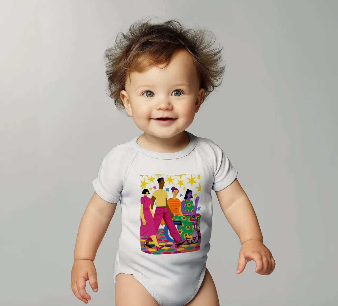 Amici in movimento body neonato maniche corte da Sentinel Glow