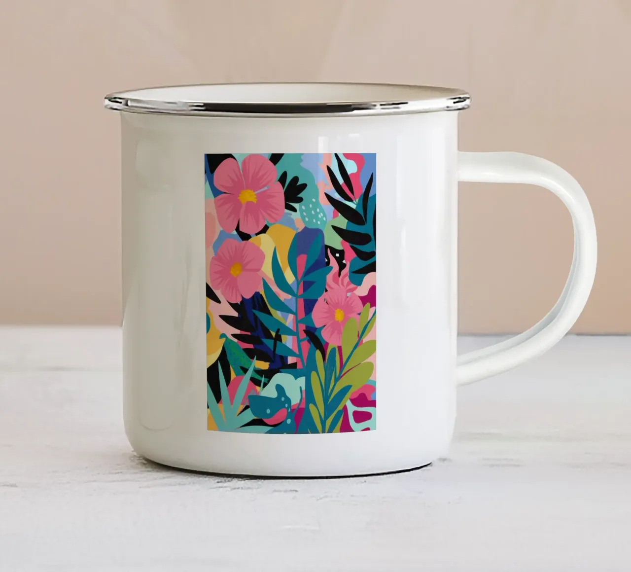 Caos floreale cromatico tazza in smalto da Arcane Lines