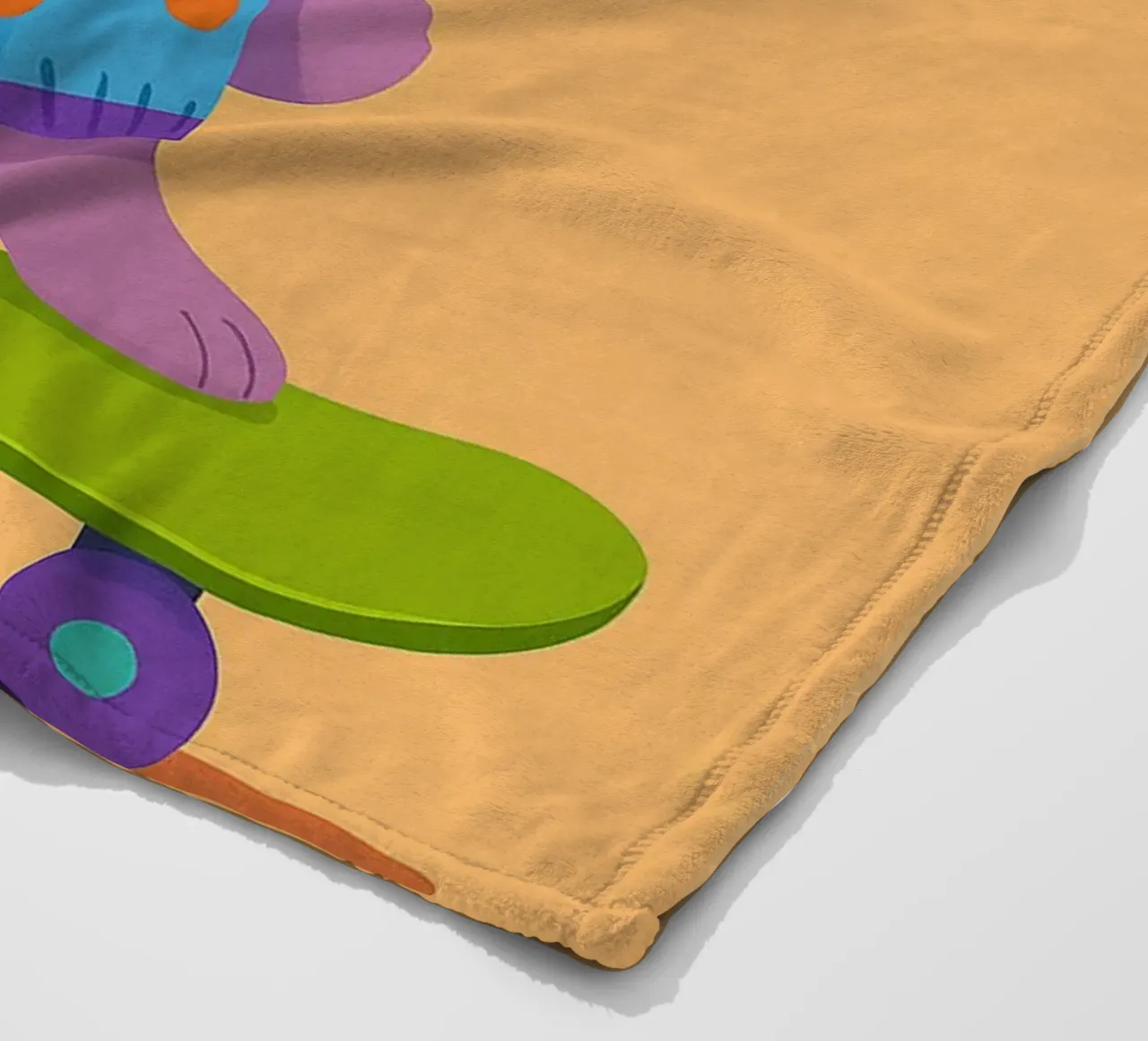 divertente coniglio con skateboard coperta in pile da oneone