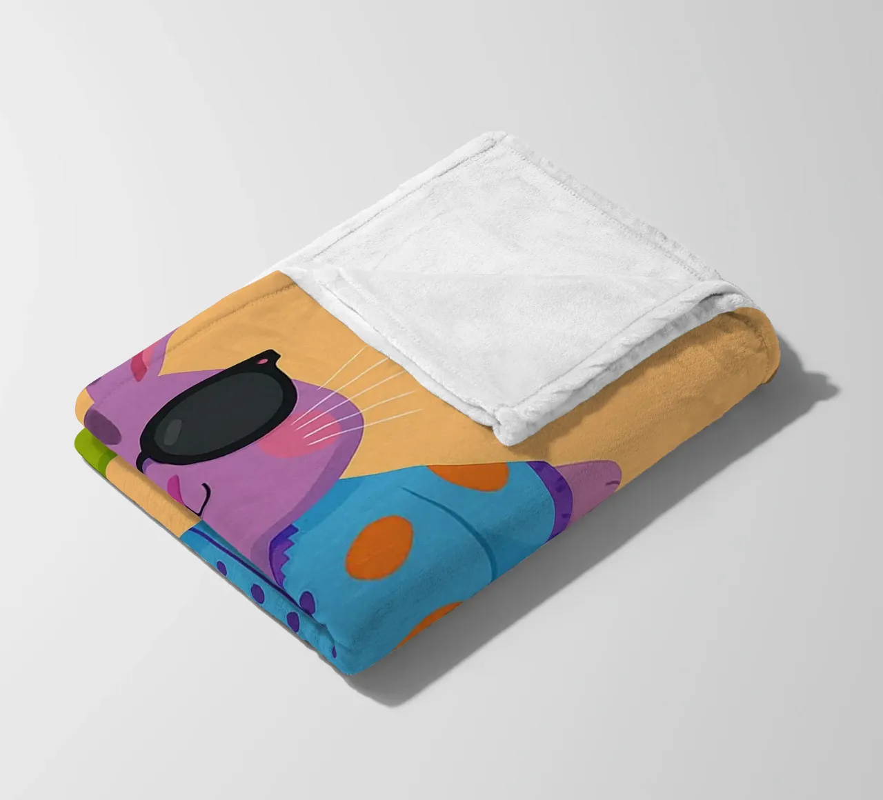 divertente coniglio con skateboard coperta in pile da oneone