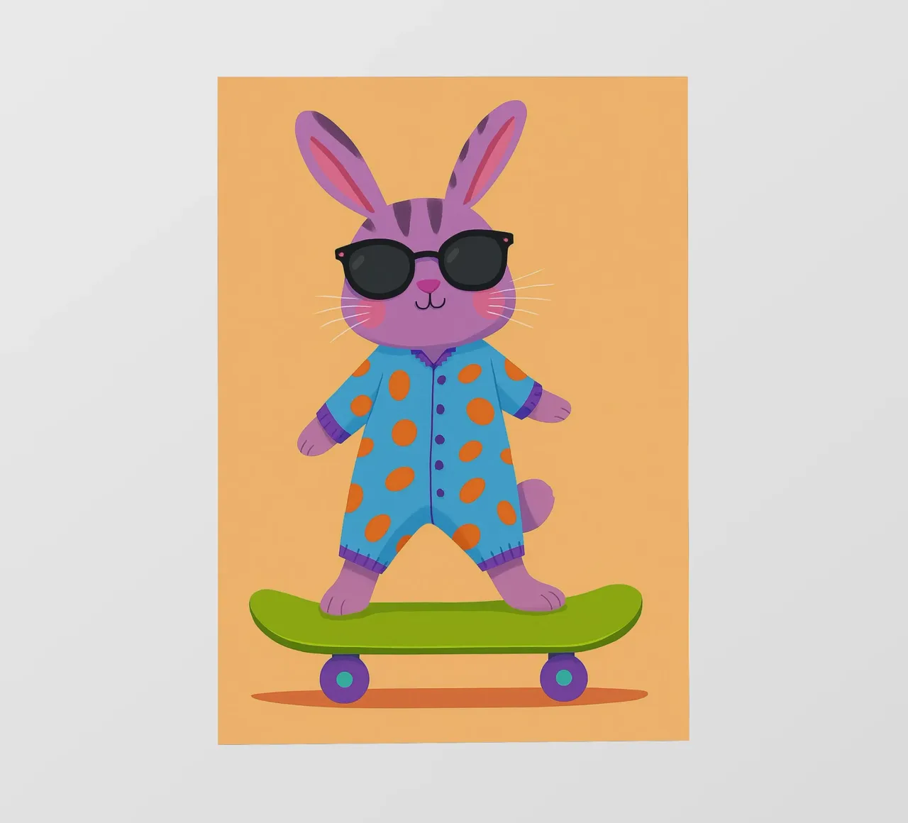 funny rabbit with skateboard backlit film by oneone