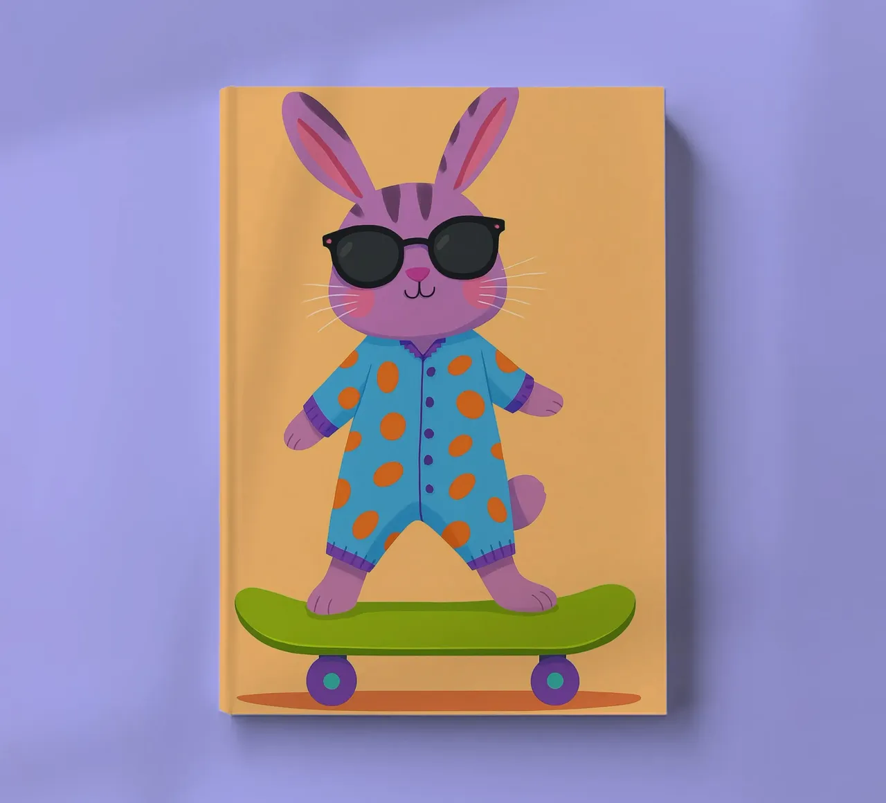 funny rabbit with skateboard notebook by oneone
