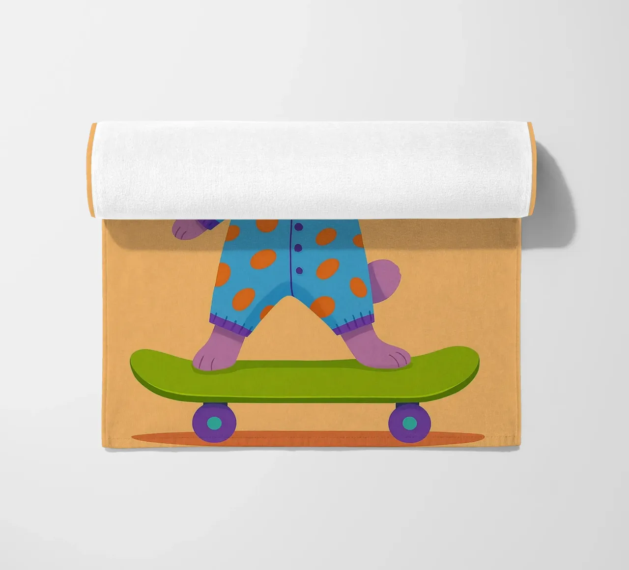 funny rabbit with skateboard beach towel by oneone