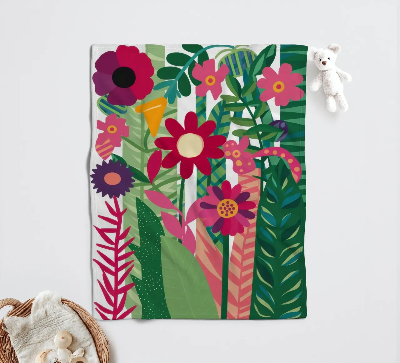Bloementuin abstract fleecedeken van Marigold Tiga