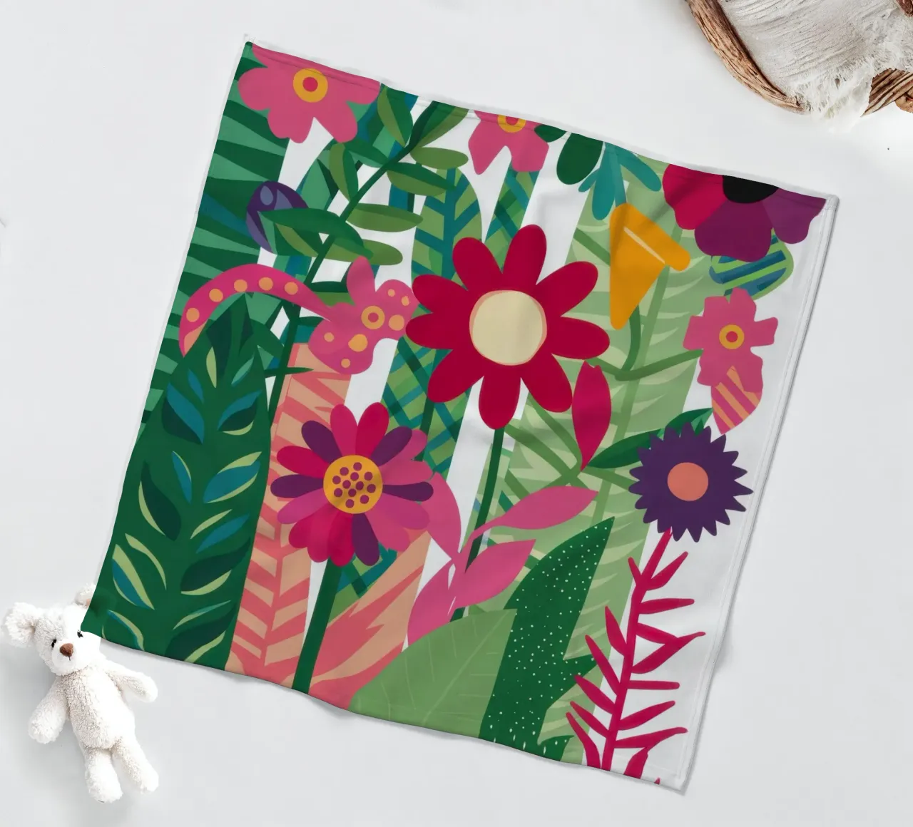 Bloementuin abstract fleecedeken van Marigold Tiga