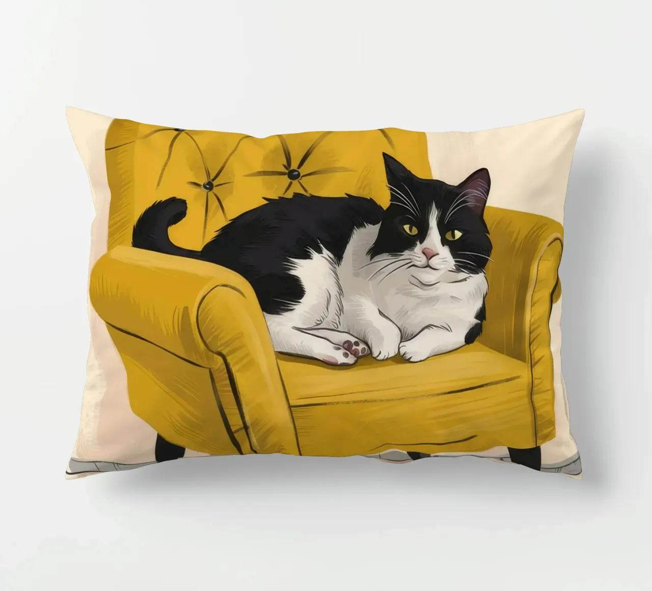 Poltrona Tuxedo Cat Yellow cuscino da Stone Decade