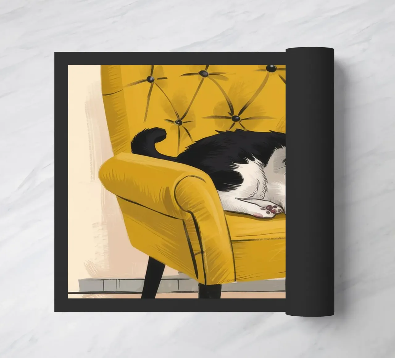 Poltrona Tuxedo Cat Yellow zerbino da Stone Decade