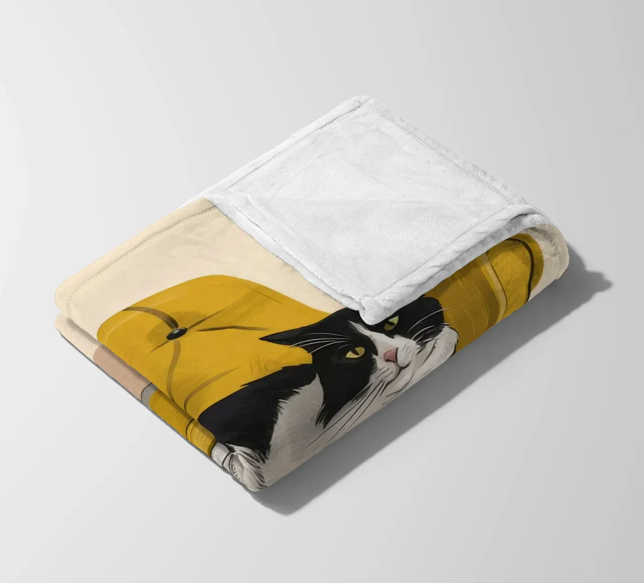 Poltrona Tuxedo Cat Yellow coperta in pile da Stone Decade