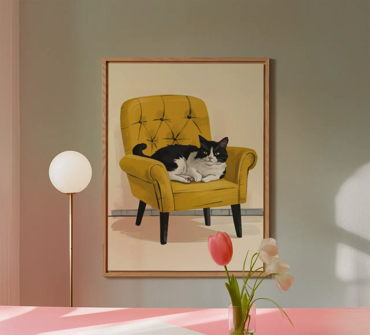 Poltrona Tuxedo Cat Yellow alluminio dibond da Stone Decade