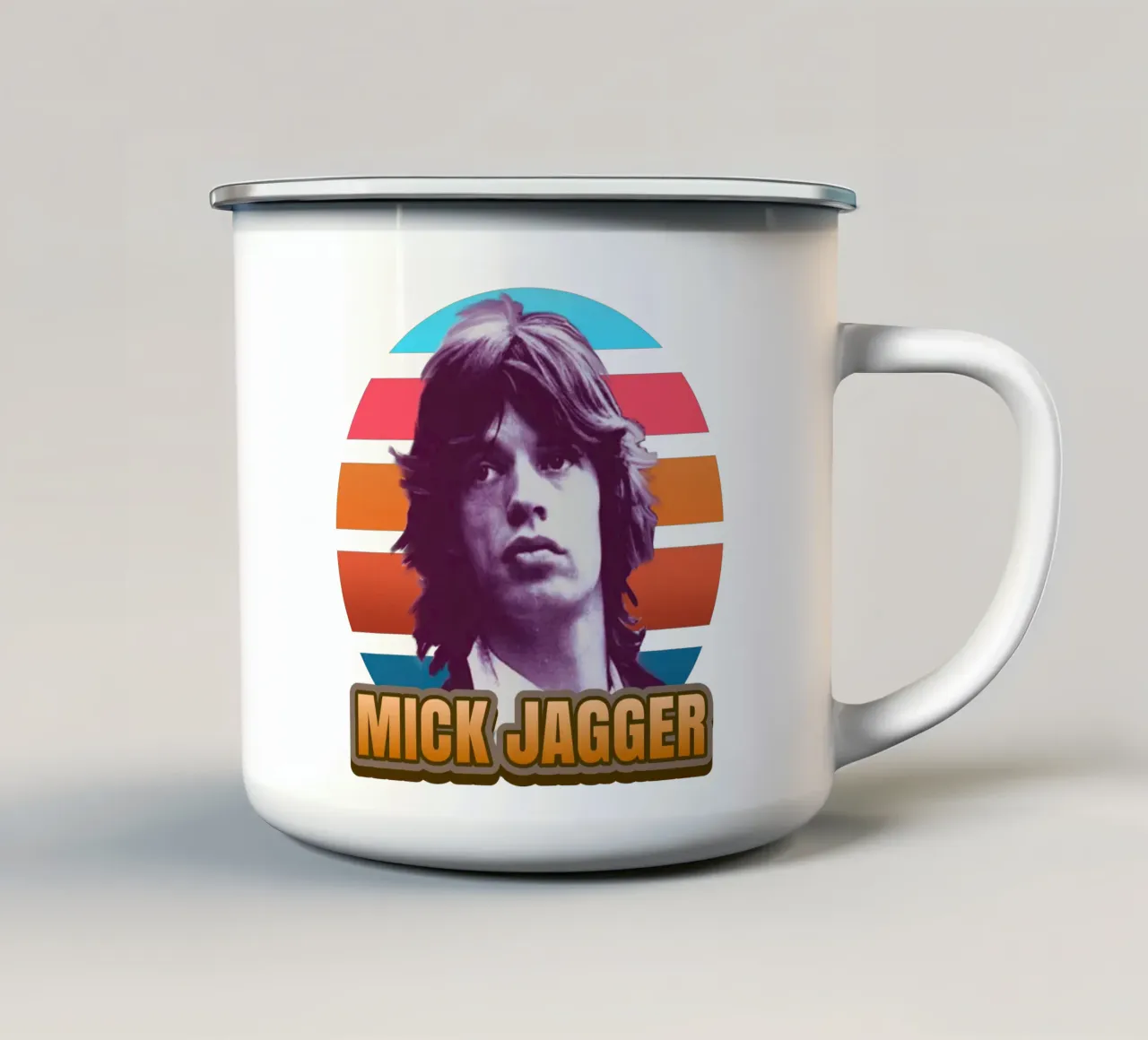 Mick Jagger vintage tazza in smalto da Lembayung art