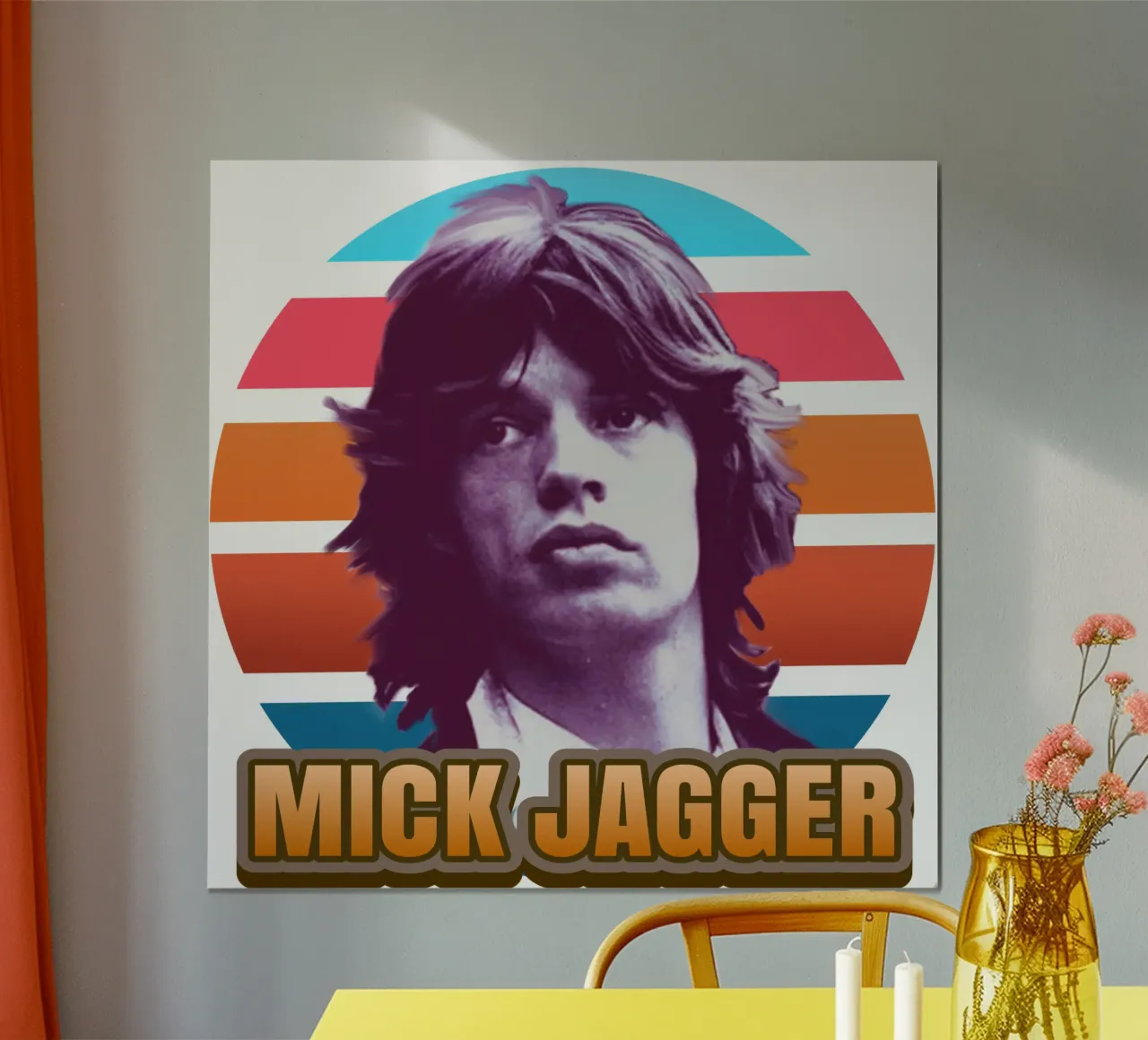 Mick Jagger vintage poster con telaio in legno da Lembayung art