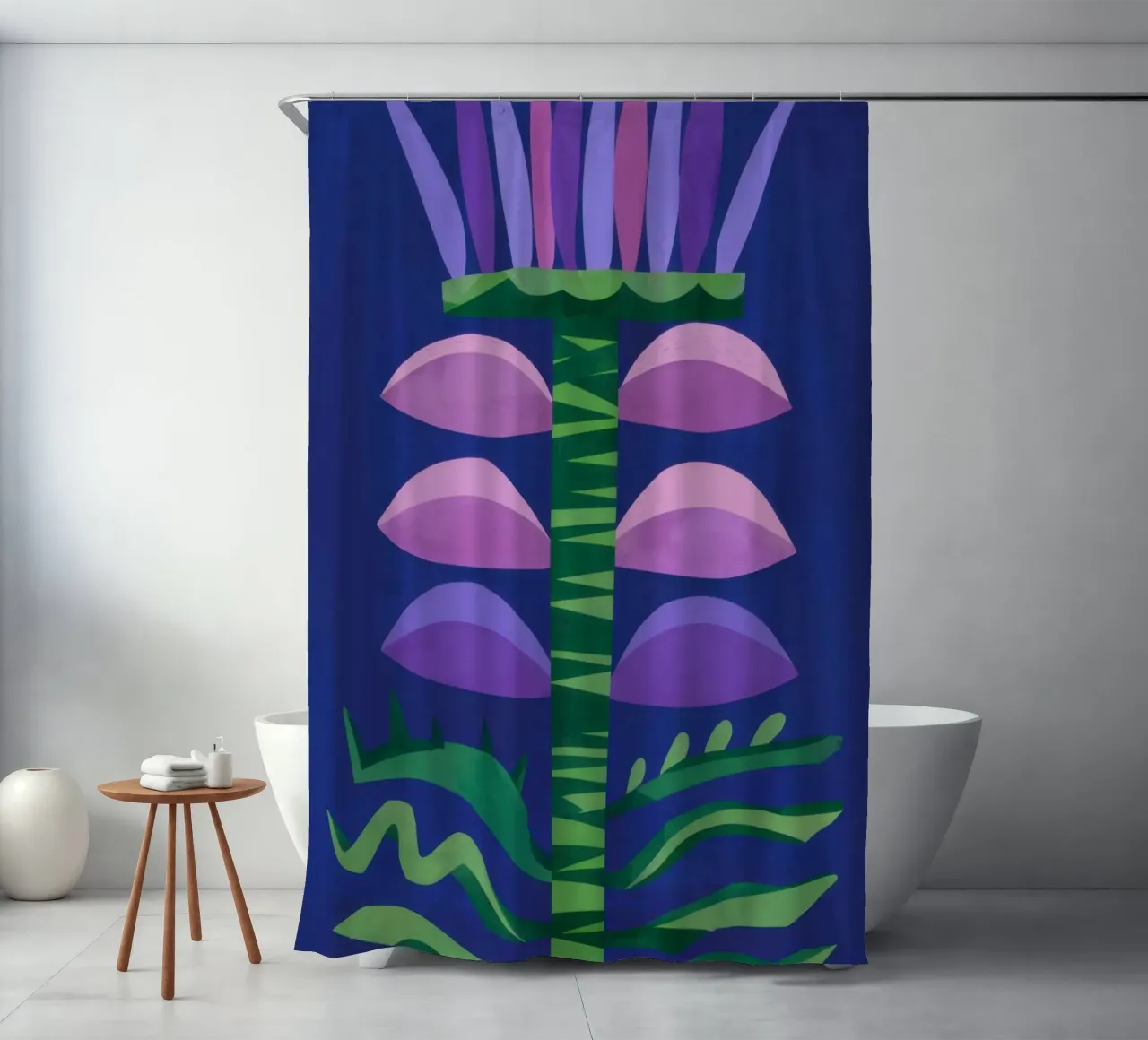 Gousses violettes Nocturne rideau de douche de Arcane Lines