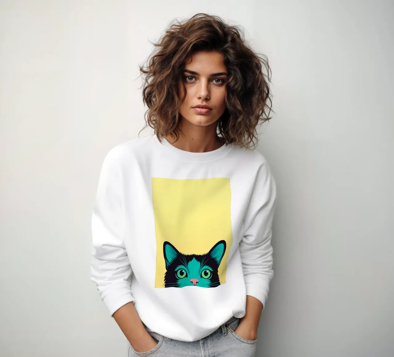 divertente gatto timido felpa da oneone