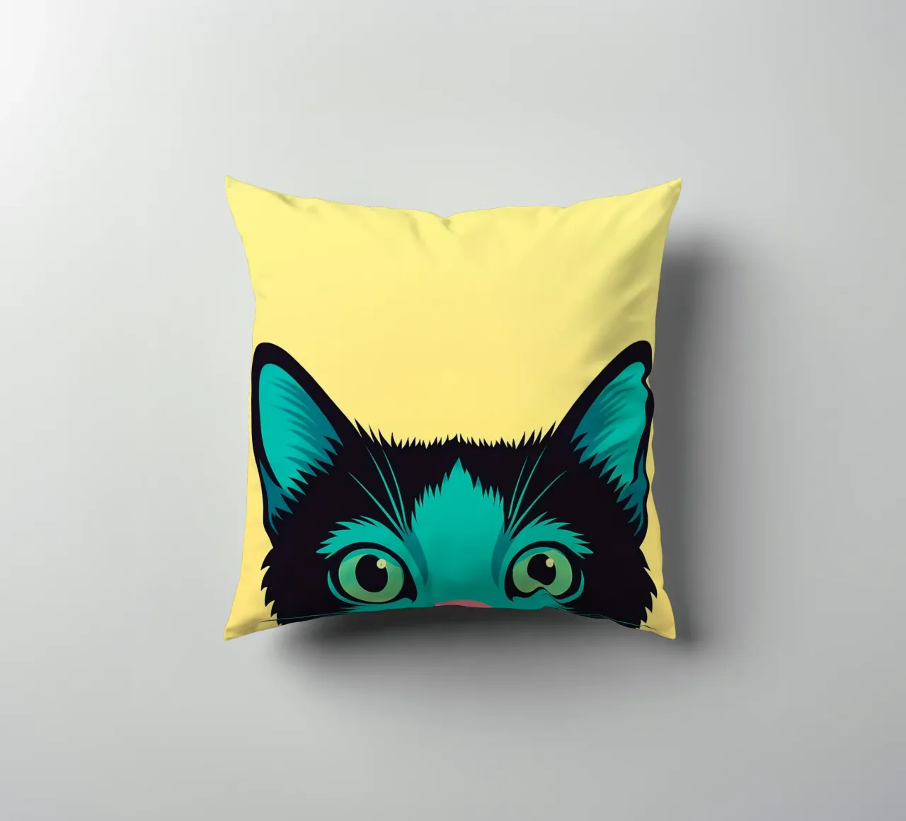 divertente gatto timido cuscino da oneone