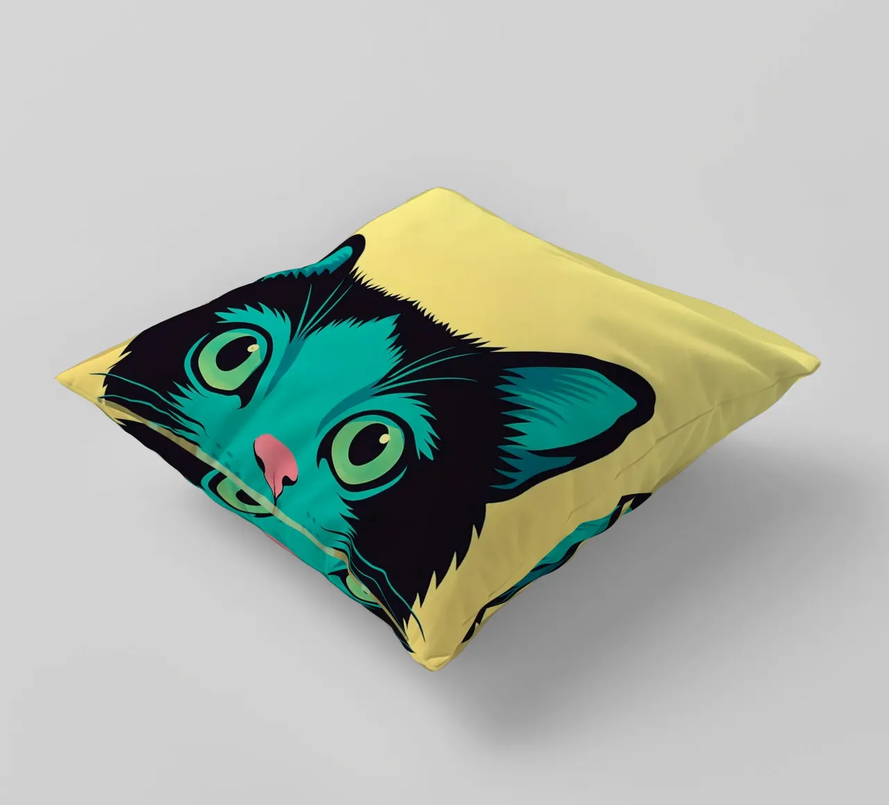 divertente gatto timido cuscino da oneone