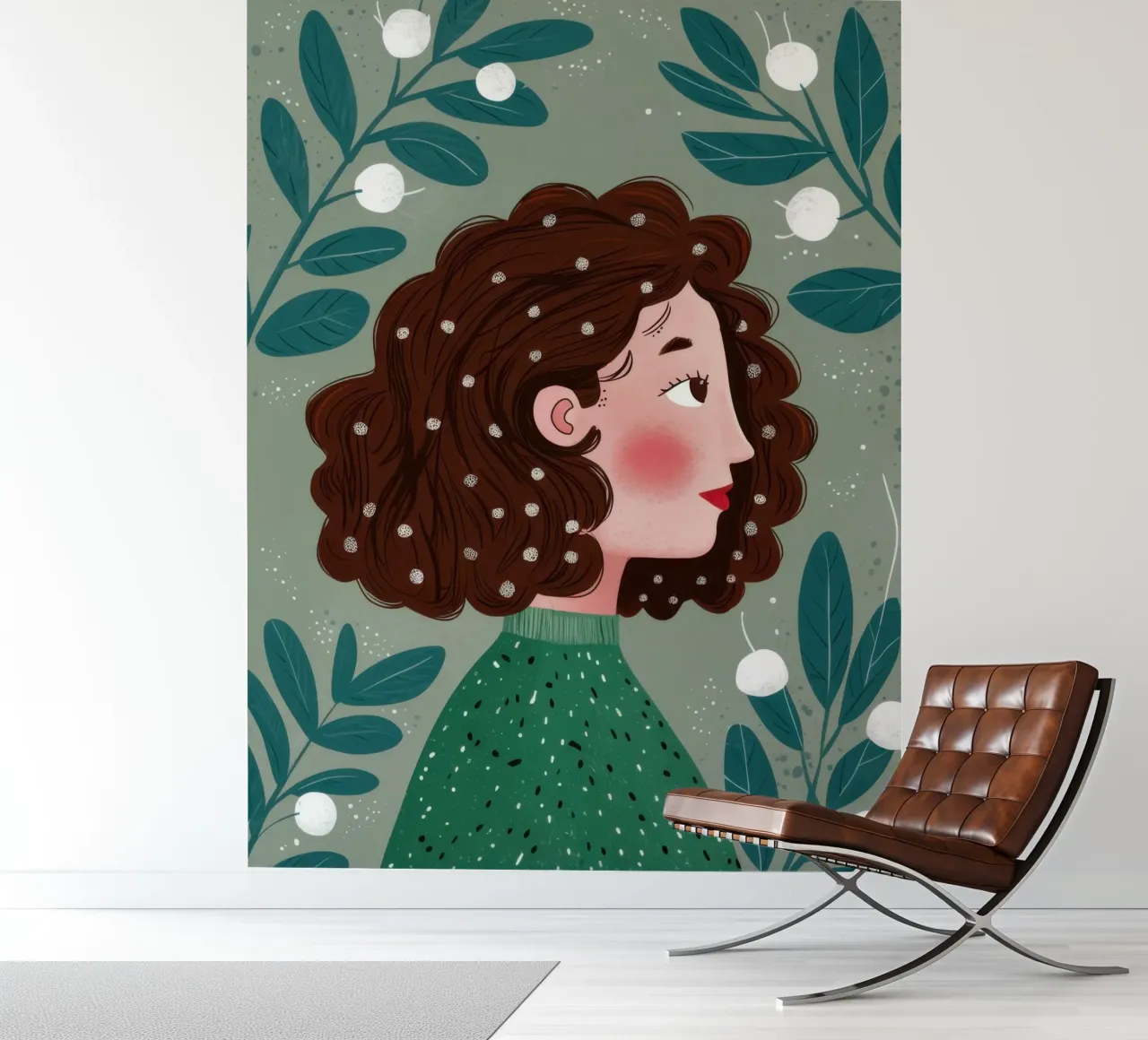Curly Hair Snowy Day photo wallpaper by Marigold Tiga