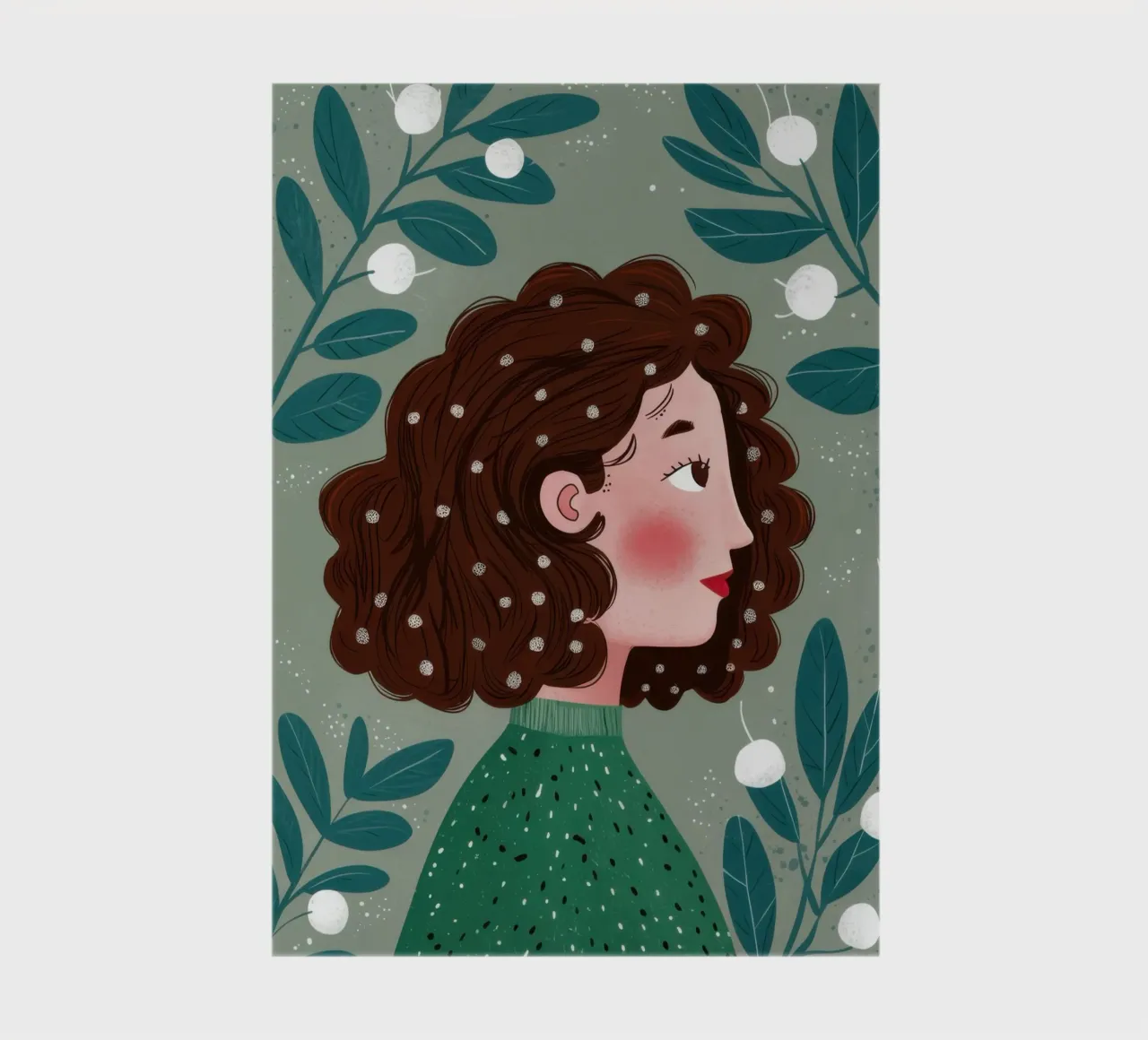 Curly Hair Snowy Day notebook by Marigold Tiga
