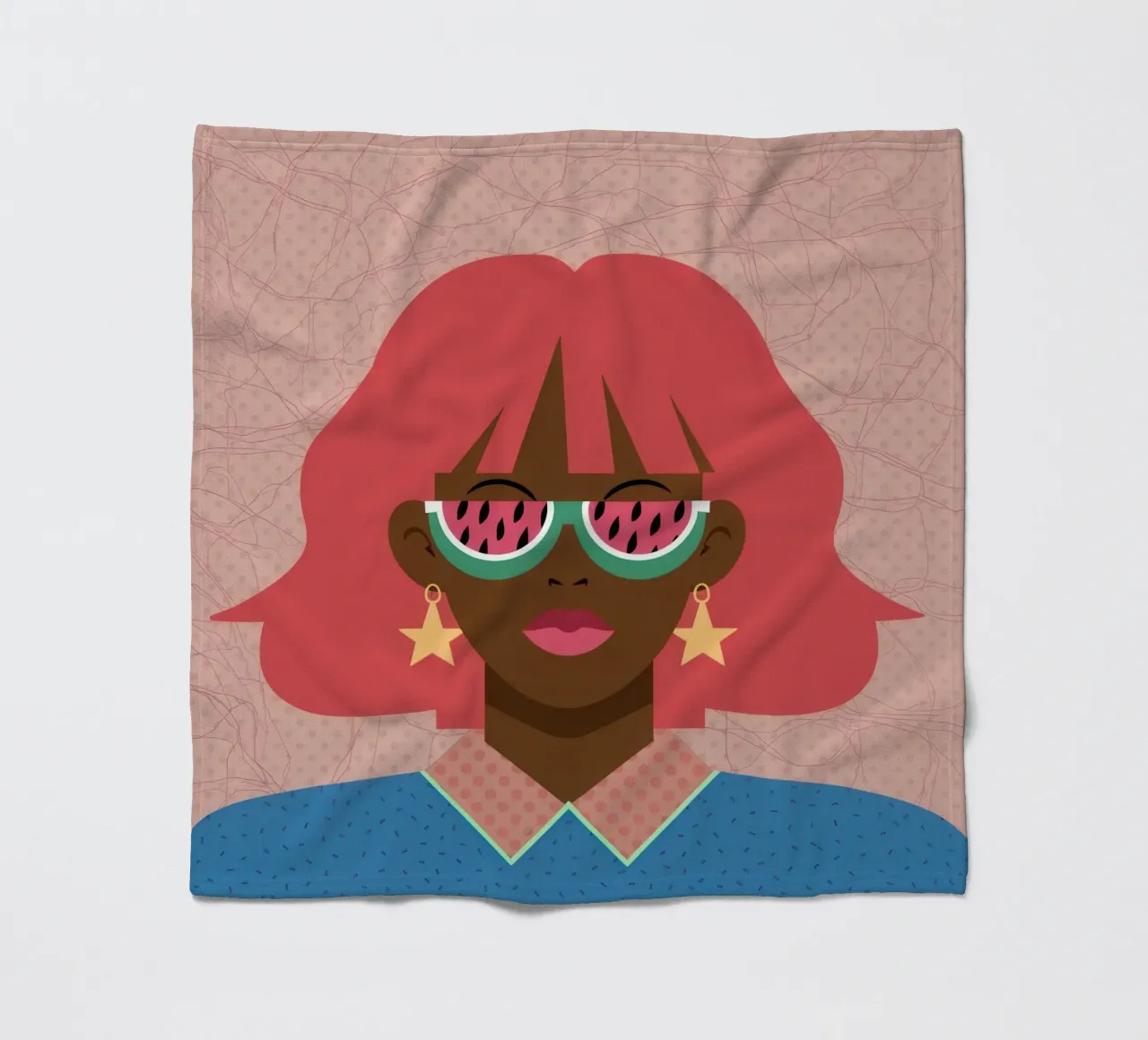 Watermelon Sunglasses Pop fleece blanket by Sentinel Glow