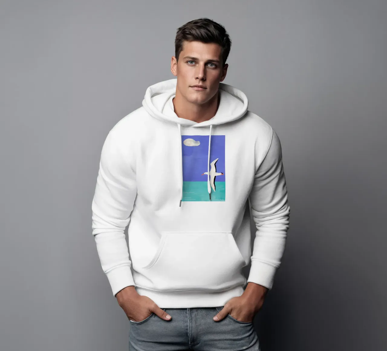 Albatross And The Cloud felpa con cappuccio da Henry Rivers