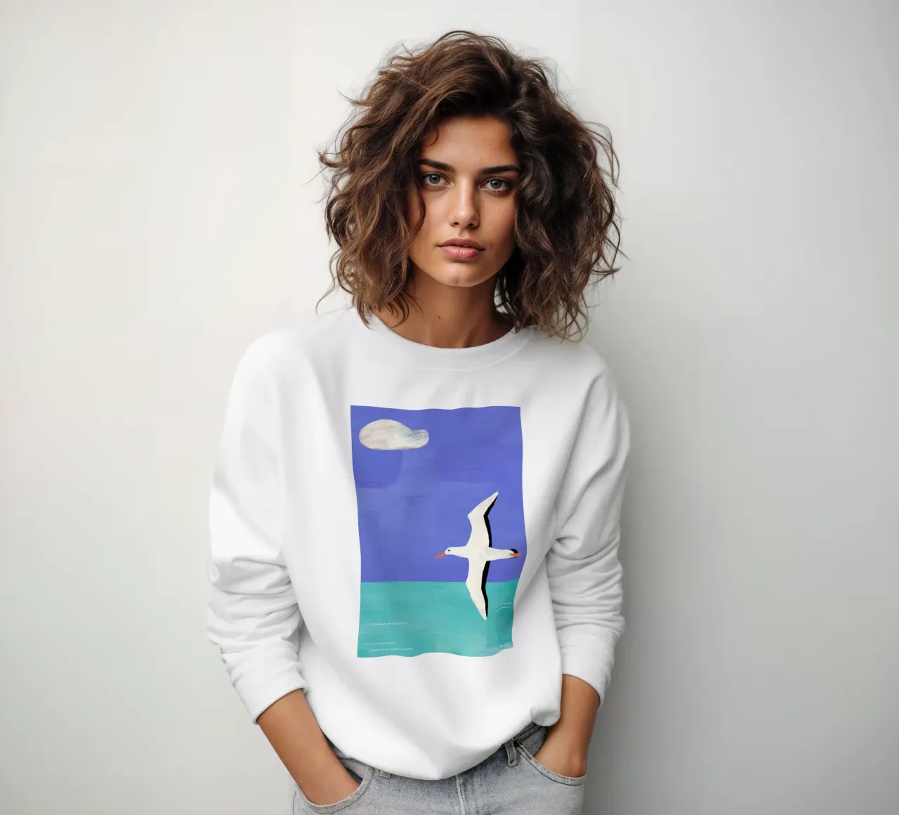 Albatross And The Cloud sweatshirt by Henry Rivers