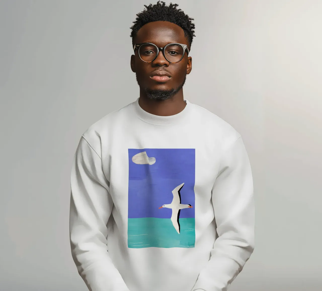 Albatross And The Cloud sweatshirt by Henry Rivers