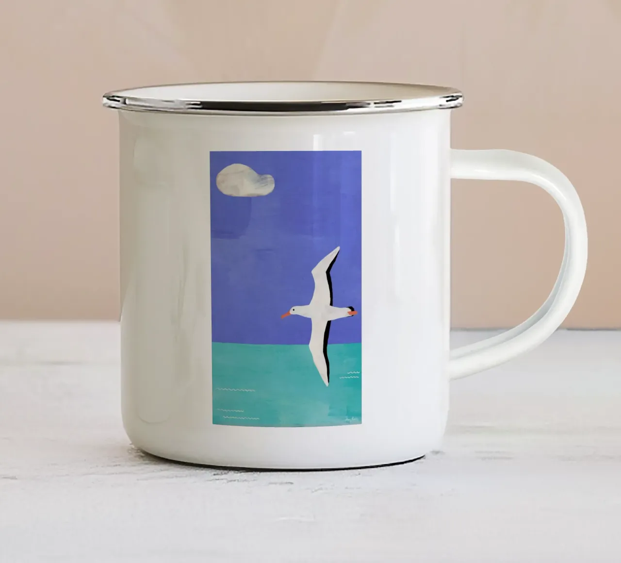 Albatross And The Cloud tazza in smalto da Henry Rivers