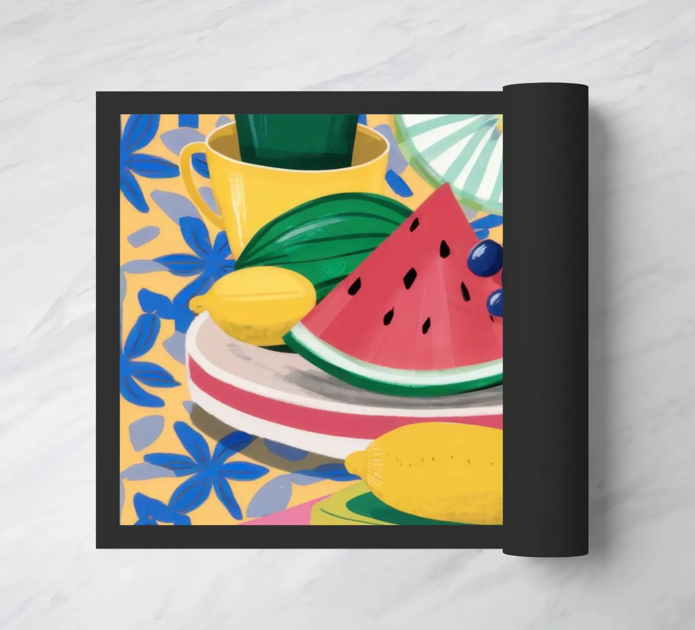 Watermelon and Books Fußmatte von Pale Aura