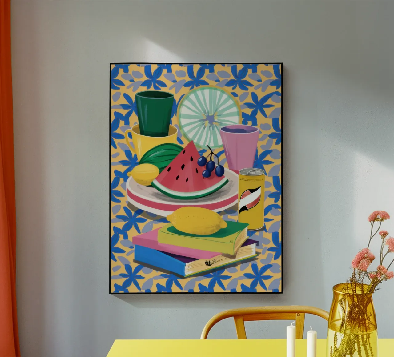 Pastèque et livres plexiglas de Pale Aura