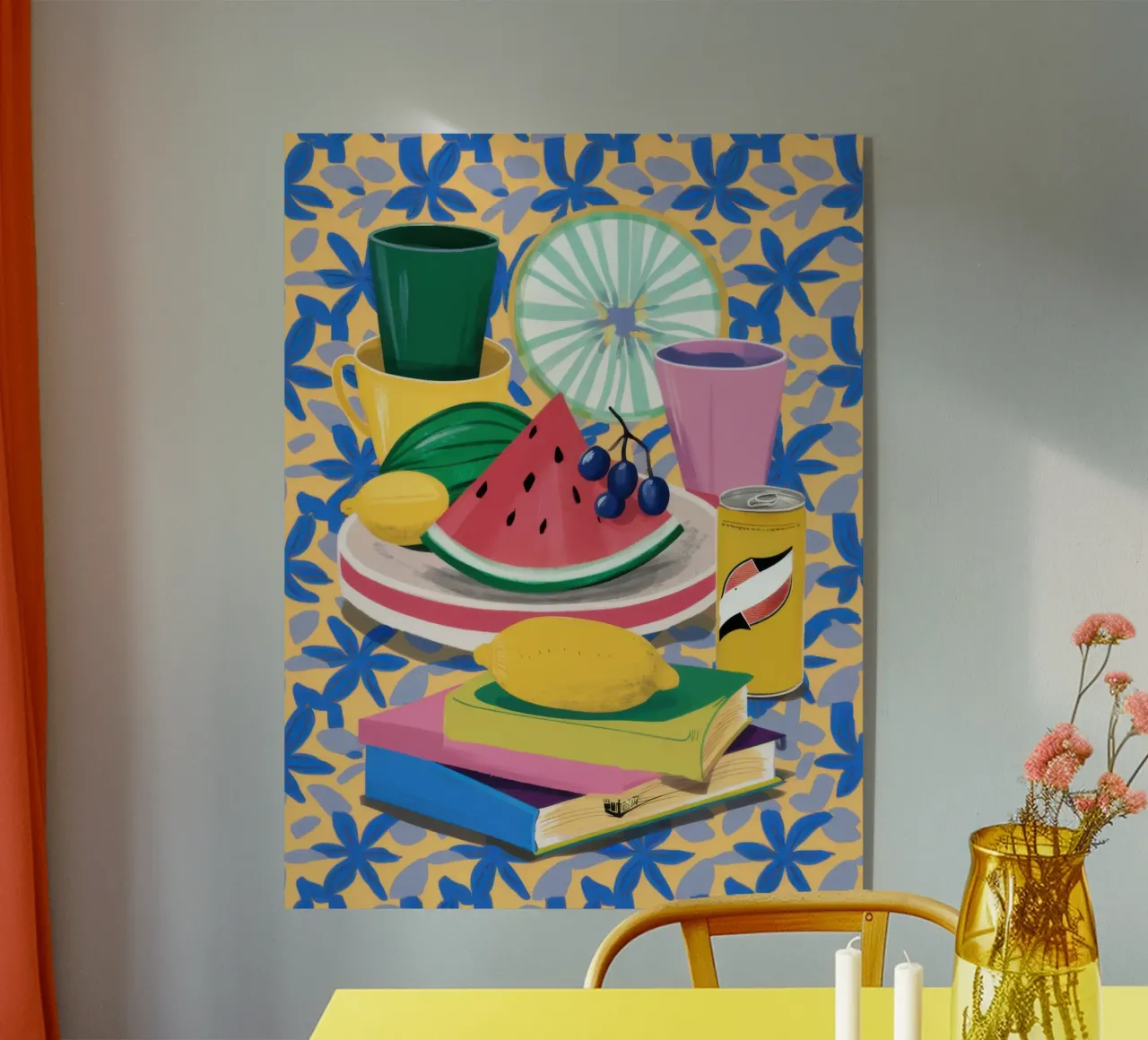 Pastèque et livres plexiglas de Pale Aura