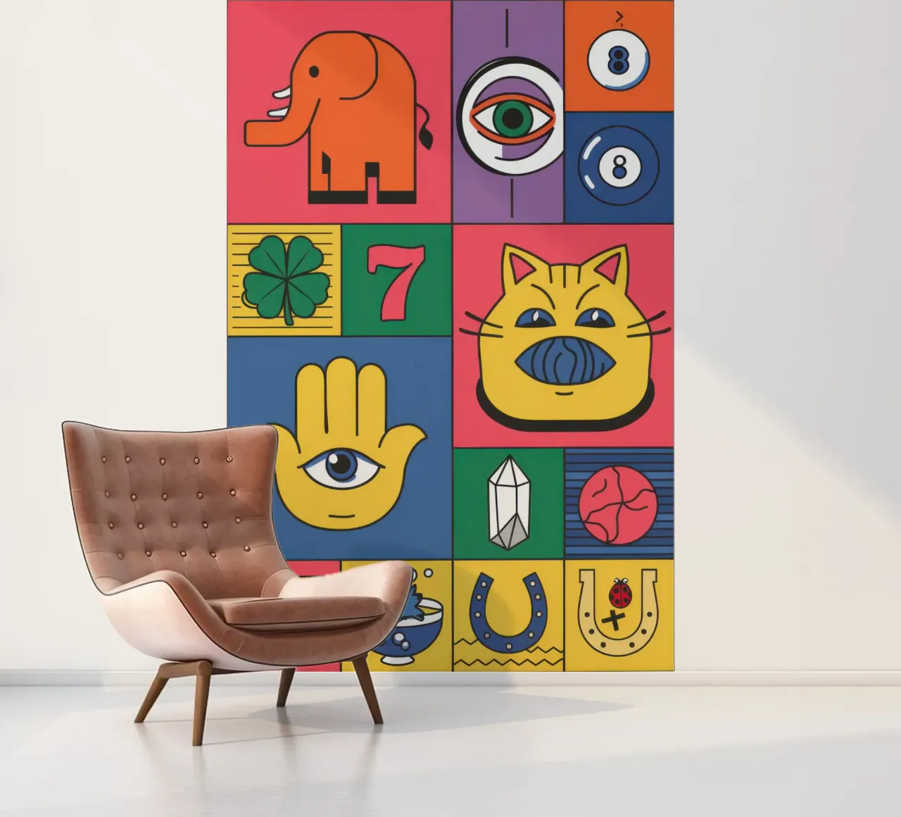 Eclectisch Fortuinraster fotobehang van Arcane Lines