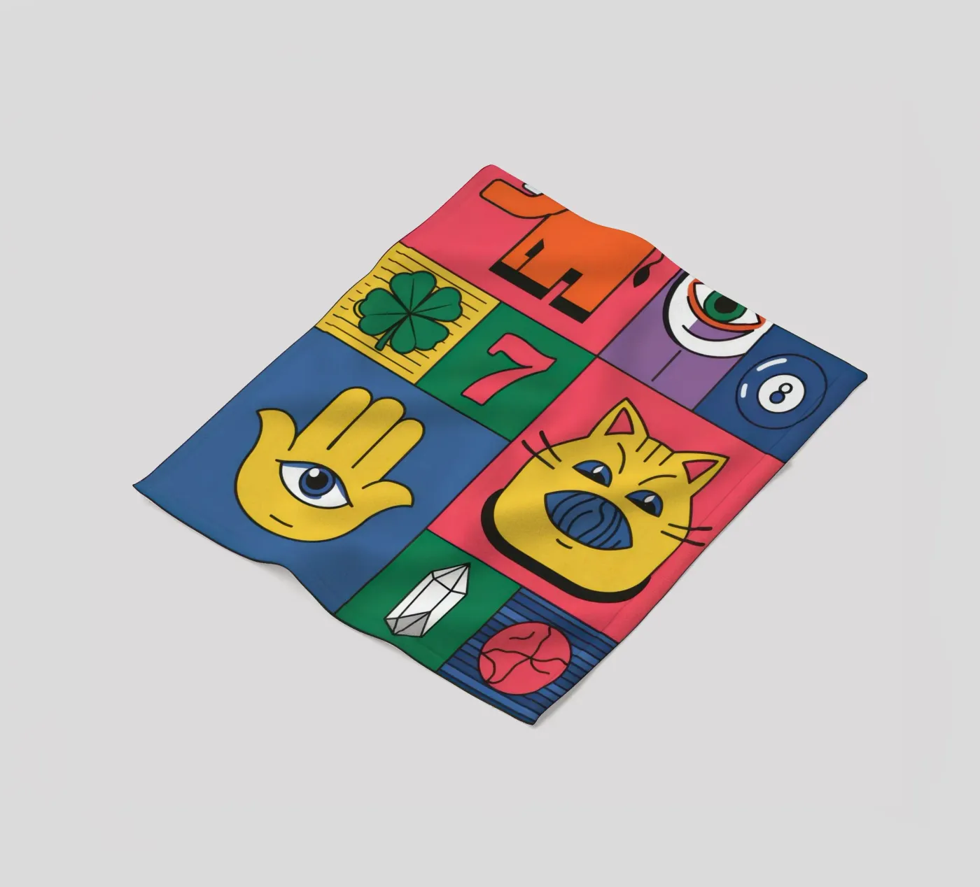 Eclectic Fortune Grid fleece blanket by Arcane Lines