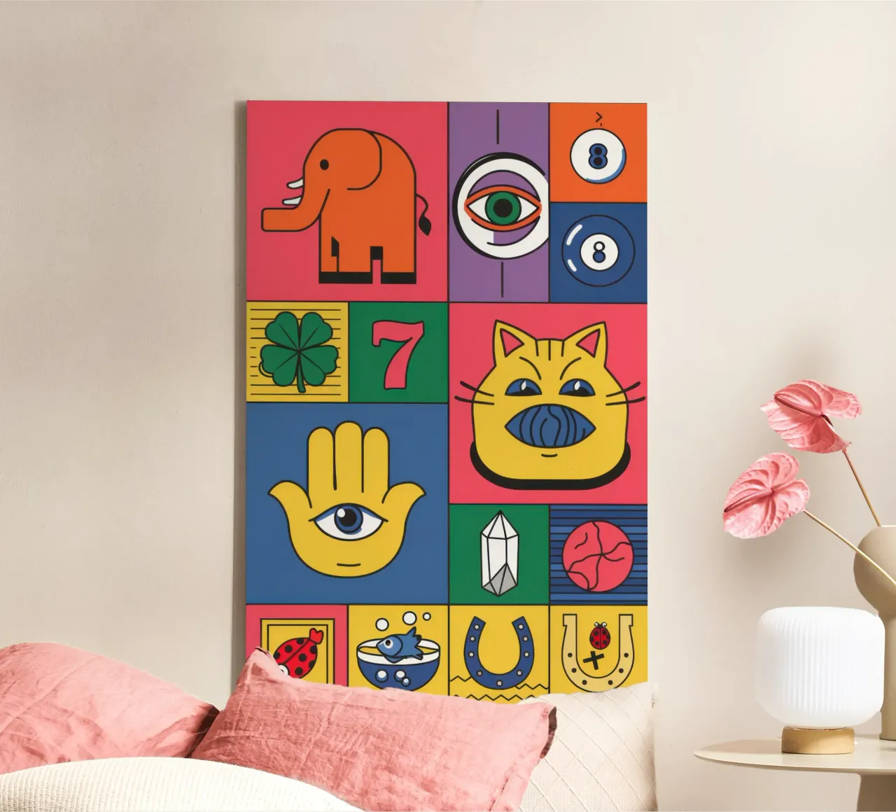 Eclectisch Fortuinraster canvas met Baklijst van Arcane Lines